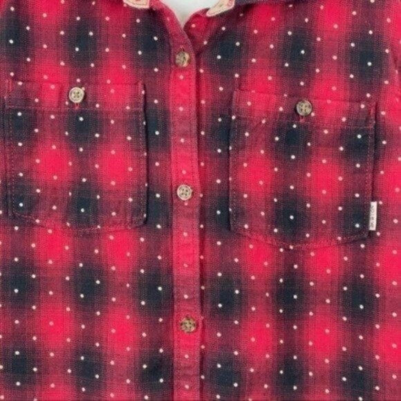 Burton  button down plaid polka dot long sleeve shirt size Large - Picture 6 of 9